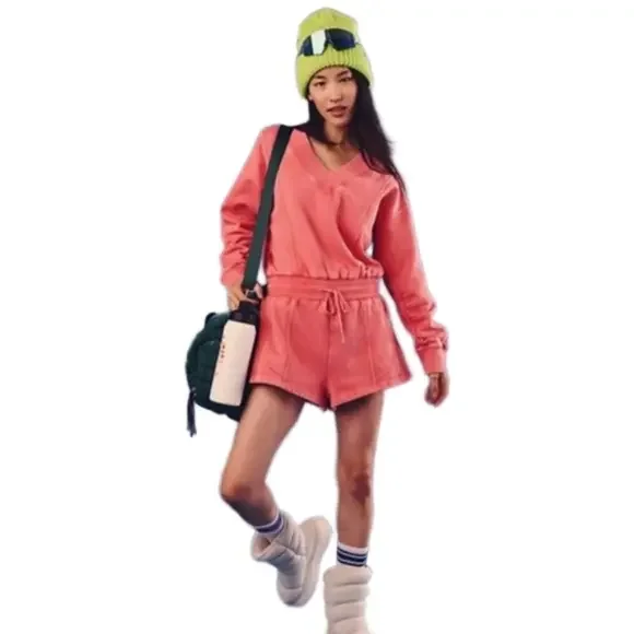 Free People FP Movement Intercept Romper NWOT Hibiscus Pink Small - Picture 8 of 8